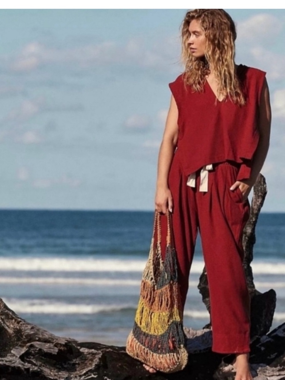 Free People Day Tripper Set - Brick Red NWT